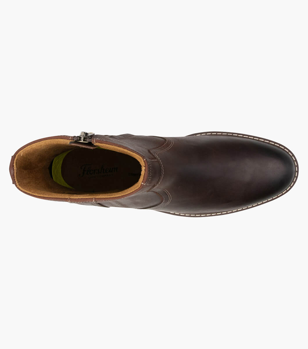 Norwalk Zip Plain Toe Side Zip Boot Men’s Comfortech Shoes | Florsheim.com