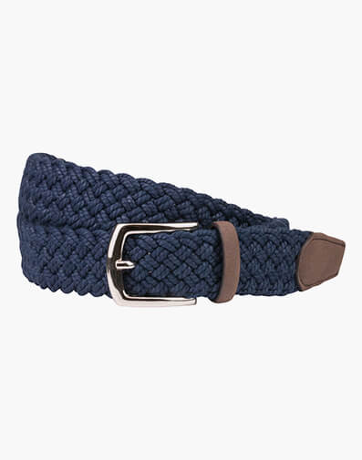 De Niro Fabric Woven Belt in NAVY for $39.80