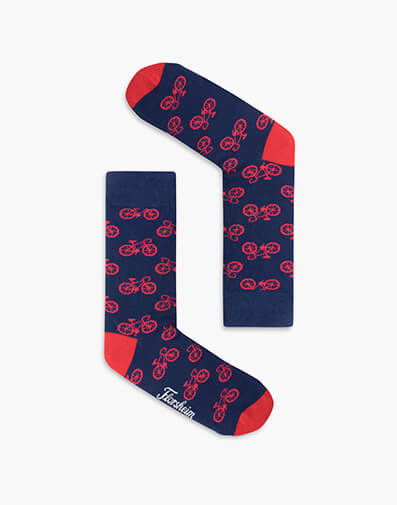 Roller Cotton Jacquard Sock  in NAVY for $12.95