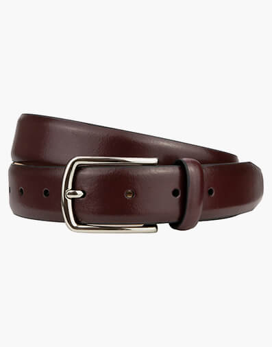 Newman  Classic Leather Belt in BURGUNDY for $47.96