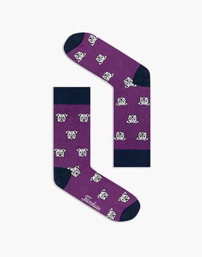 Staffy Bamboo Jacquard Sock in PURPLE for $12.95