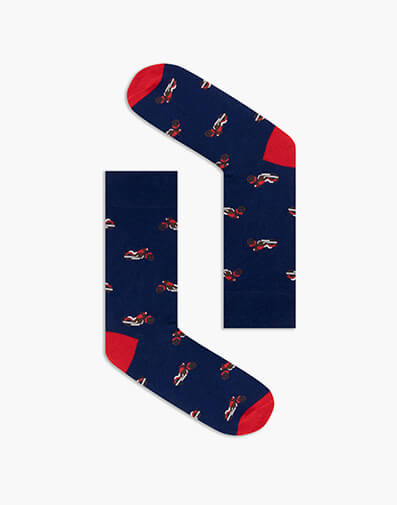 Harley Combed Cotton Jacquard Sock in NAVY for $12.95