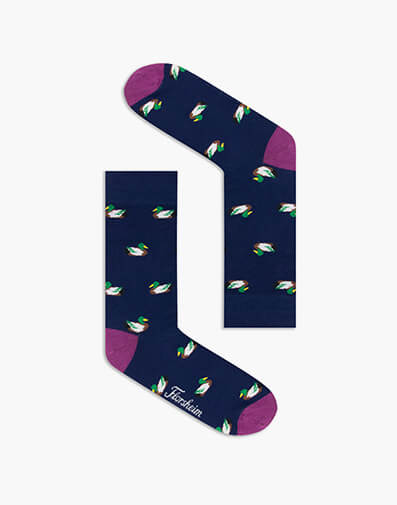 Duck Bamboo Jacquard Sock in NAVY for $12.95