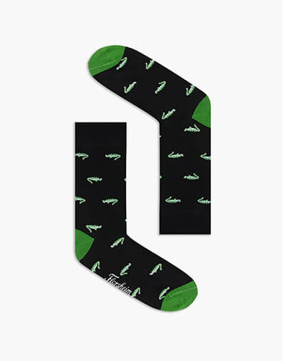 Croc Combed Cotton Jacquard Sock in BLACK for $6.80