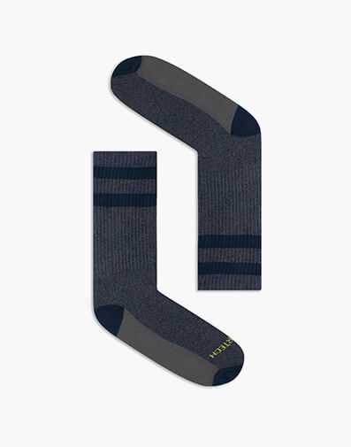 Sports Marled Casual Crew Sock in BLUE/GREY for $6.80