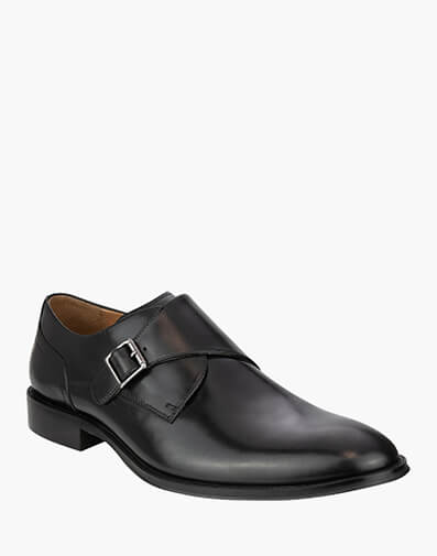 Sentinel Monk Plain Toe Monk Strap in BLACK for $199.95