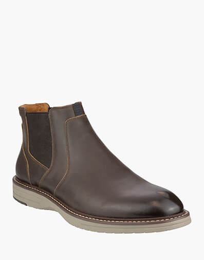 Griff Plain Toe Chelsea Boot  in BROWN for $159.95