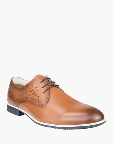 Avalon Perf Plain Toe Derby in TAN for $99.80