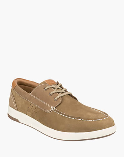 Crossover Boat Shoe Elastic Lace Moc Toe Boat Shoe in MUSHROOM for $199.95