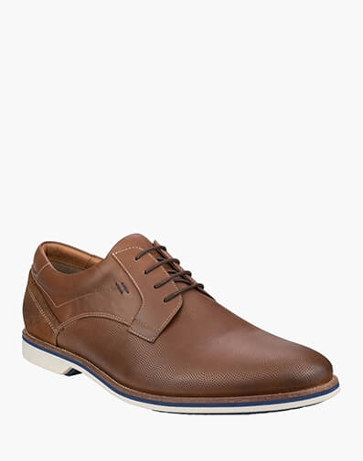 Calabria Perf Perf Plain Toe Derby in COGNAC for $139.97