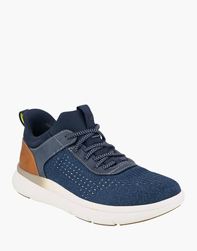 Fleet Knit Knit Elastic Lace Sneaker in NAVY for $179.95