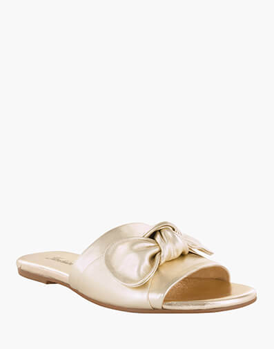 Laudy Open Toe Flat  in GOLD for $69.80