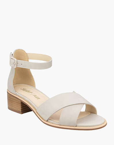 Stephanie Open Toe Block Heel Sandal in BONE for $159.96