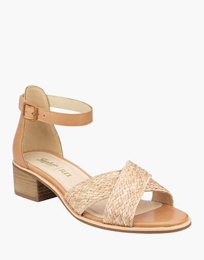 Stephanie Open Toe Block Heel Sandal in NATURAL for $159.96