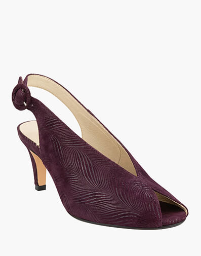 Prise Peep Toe Slingback Heel  in BURGUNDY for $119.80