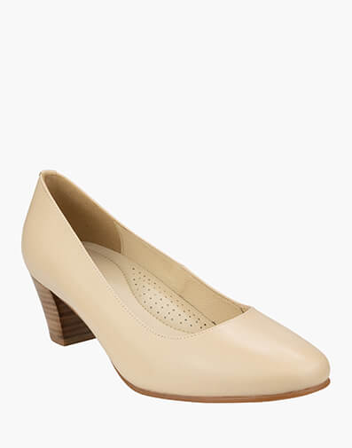 Jessica Almond Toe Block Heel  in NATURAL for $101.97