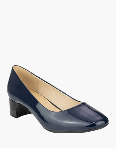 Pandora Square Toe Block Heel in NAVY for $209.95