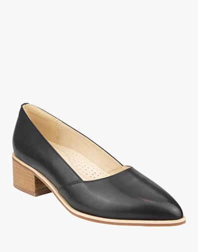 Phoebe Point Toe Block Heel  in BLACK for $209.95