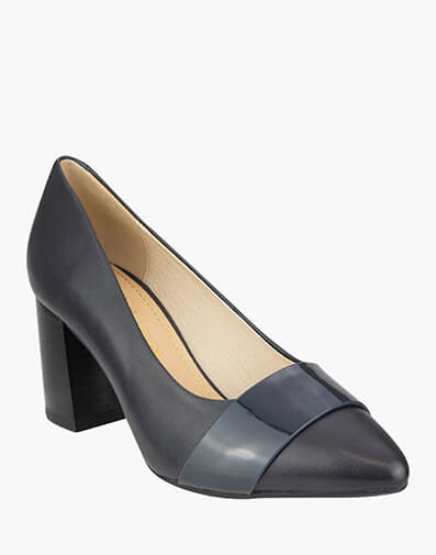 Monique Point Toe Block Heel in NAVY for $199.95