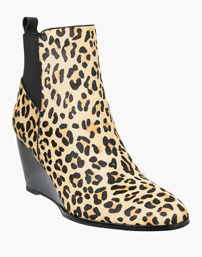 Amelia Plain Toe Wedge Boot in LEOPARD for $79.80