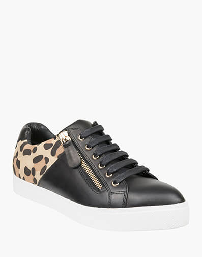 Adelyn Plain Toe Lace Up Sneaker in BLACK for $79.80